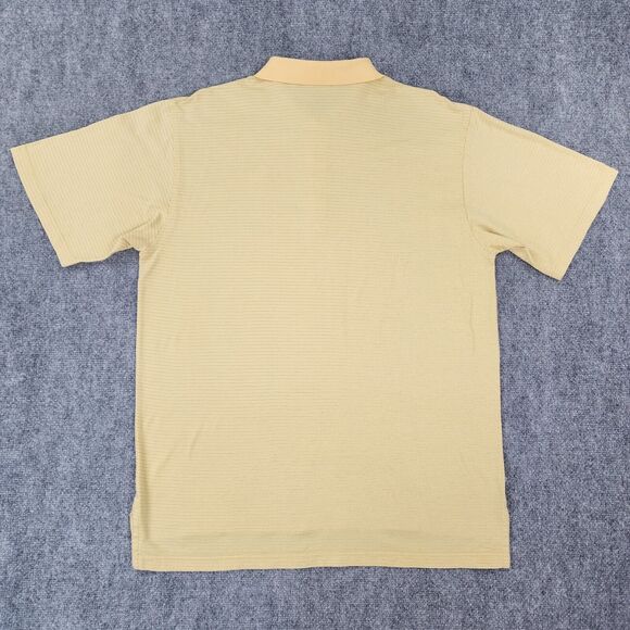 Peter Millar Shirt Men Large Yellow Micro Dot Polo Short Sleeve Performance Golf - Picture 3 of 16